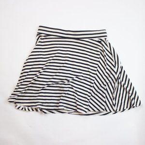 PINK Striped Back and White Skater Skirt